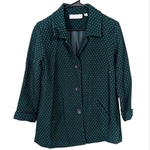 Simonton Says by George Simonton Green Black Textured Boxy Blazer Jacket SIze S